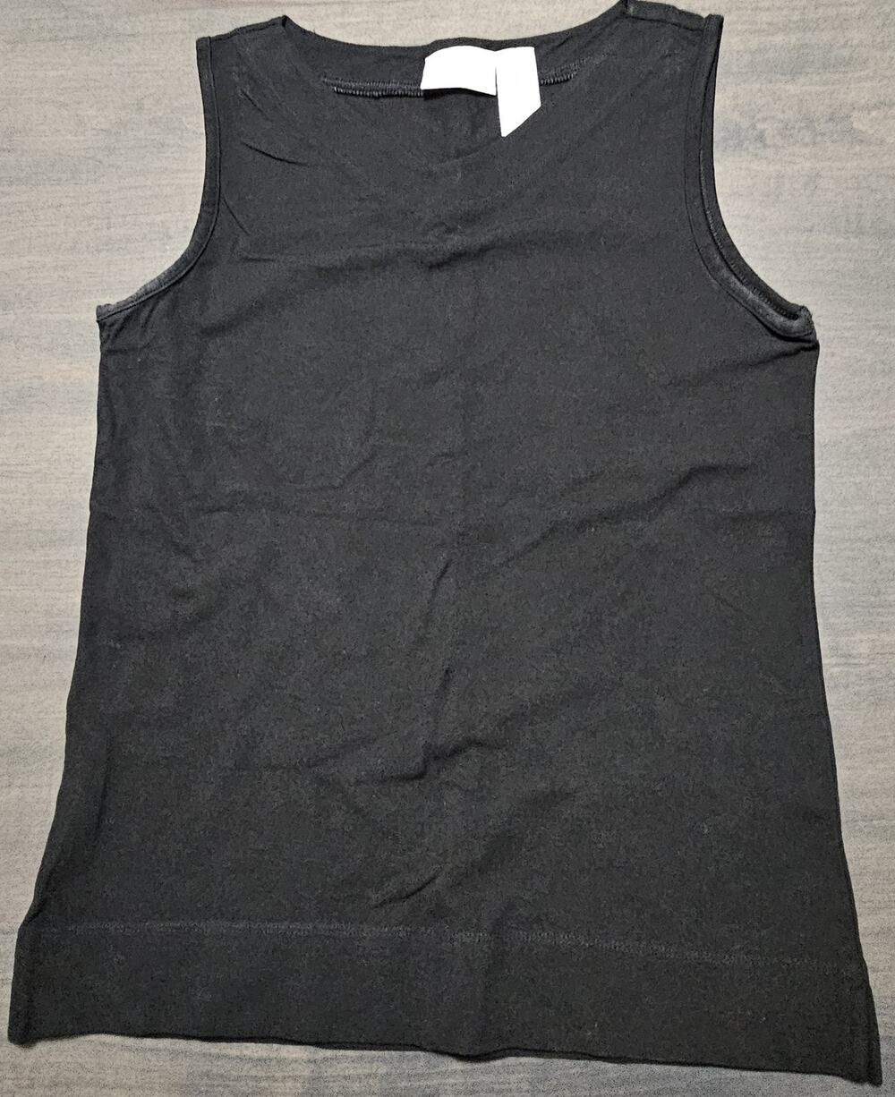 Liz Claiborne Black Sleeveless V-neck Tank Top Stretch Career Size Medium